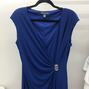 American living blue sleeveless dress very figure flattering Size 14